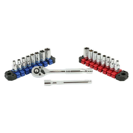 Hyper Tough 20-Piece 1/4-Inch Drive Ratchet and Socket Set