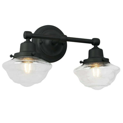 Design House Schoolhouse Wall Light in Matte Black, 2-Light