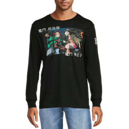 Demon Slayer Men's & Big Men's Long Sleeve Graphic Tee, Sizes up to 3XL
