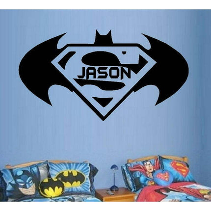 Decal ~ Super Hero ( Custom Name ) Wall or Window Decal 20" x 37"