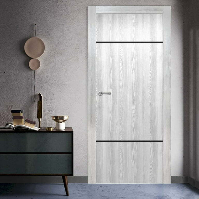 Valusso Design  Prefinished Door Slab Largo Ice Maple Night Lines 28X80