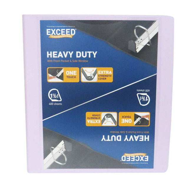 Exceed 3-Ring Heavy Duty Binder, 1.5” Lilac Glaze, Slant Ring