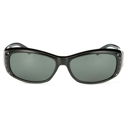 Fit Over Polarized Sunglasses, Black and Gray