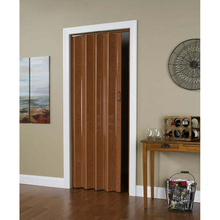 Spectrum Oakmont PVC Folding Door 48"wide x 80"high Pecan Color