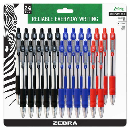Zebra Pen Z-Grip Retractable Ballpoint Pens Medium Point 678448