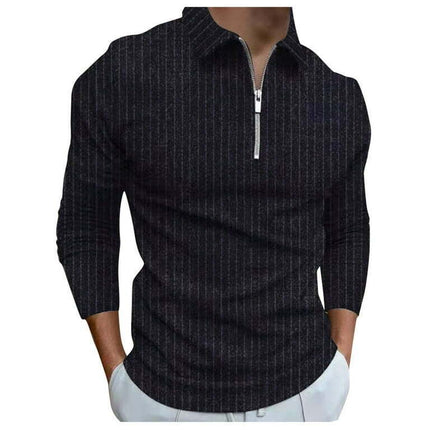 ketyyh-chn99 Black Polo Hoodies For Men Men's Relaxed Fit Long-Sleeve Rugby Polo