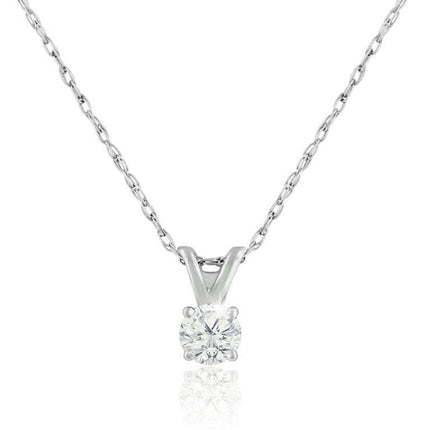 SuperJeweler 18" 1/10 Carat Diamond Solitaire Necklace In Sterling Silver