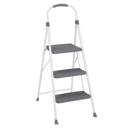Cosco 3 Step Premium Folding Stool, White Gray