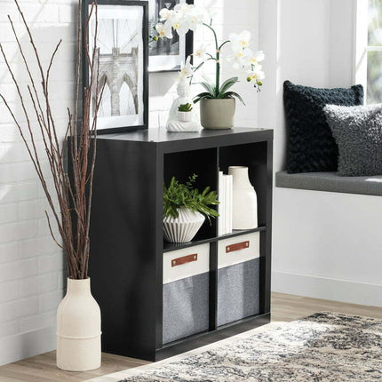 Better Homes & Gardens 4-Cube Storage Organizer, Solid Black