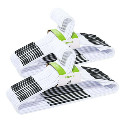 Ollieroo 30 Pack Clothes Hangers,Plastic Hangers,Non Slip Hangers,Black