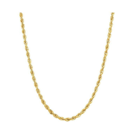 Brilliance Fine Jewelry 10K Yellow Gold Hollow 2.80MM-2.90MM Rope Necklace, 18"