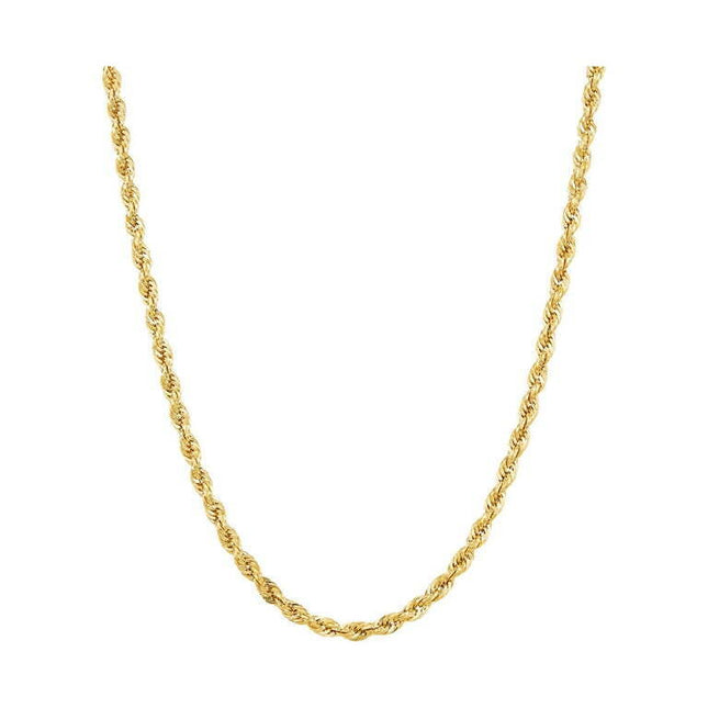 Brilliance Fine Jewelry 10K Yellow Gold Hollow 2.80MM-2.90MM Rope Necklace, 18"