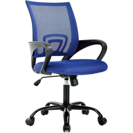 BestOffice Executive Chair with Swivel & Lumbar Support, 250 lb. Capacity, Blue