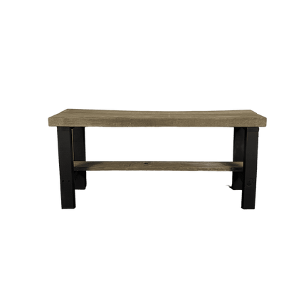 Woven Paths Rustic Bella Solid Wood Entryway Accent Bench, Dark Brown and Black
