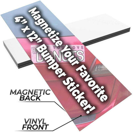 Eucatus 4" x 12" White DIY Magnetic Sheet for Personalized Signs, 25 Pack