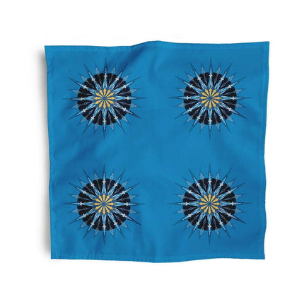 Simply Daisy 18" x 18" Blue Sea Wheel Napkins, Set of 4