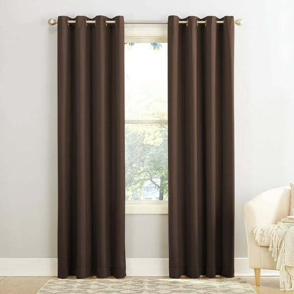 Sun Zero Madison Room Darkening Grommet Curtain Panel, 54"x63", Chocoloate