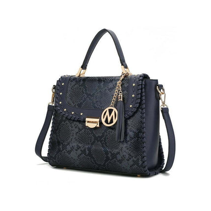MKF Collection Lilli Vegan Leather Women's Satchel Handbag By Mia K., Navy