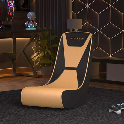 GTRACING Faux Leather Floor Rocker Video Gaming Chair, Orange