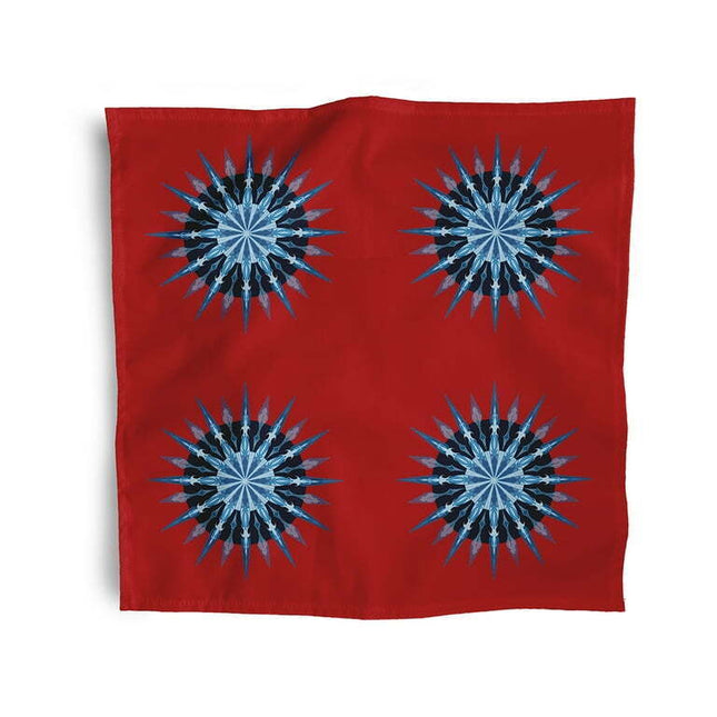 Simply Daisy 18" x 18" Red Sea Wheel Napkins, Set of 4