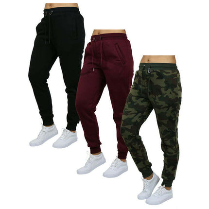 Galaxy by Harvic 3-Pack Women's Loose Fit Fleece Jogger Sweatpants (S-5XL)
