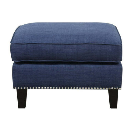Picket House Furnishings Emery Blue Ottoman