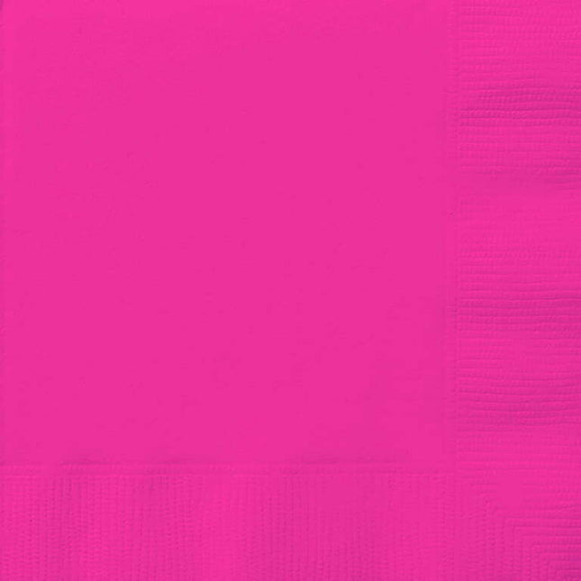 Way to Celebrate! Neon Pink Paper Luncheon Napkins, 6.5in, 24ct
