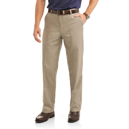 George Men's and Big Men's Wrinkle Resistant Flat Front Twill Pants