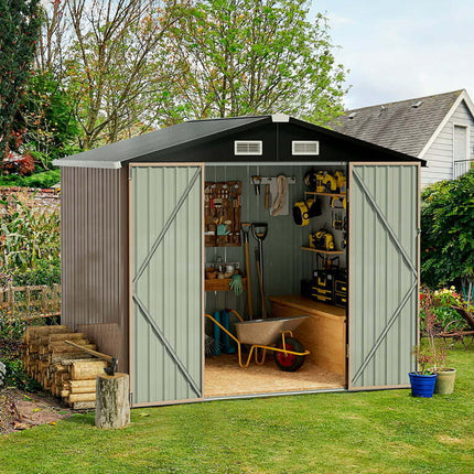 Aoxun 6 x 4 ft. Outdoor Metal Storage Shed with Lock for Backyard, Garden