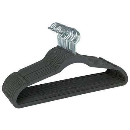 Simplify 25 Pack Slim Velvet Suit Hangers in Gray