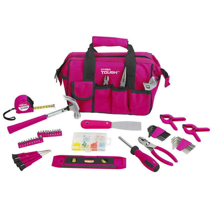 Hyper Tough 89-Piece Pink Household Tool Set, Holiday Gift For Women, Model 9201