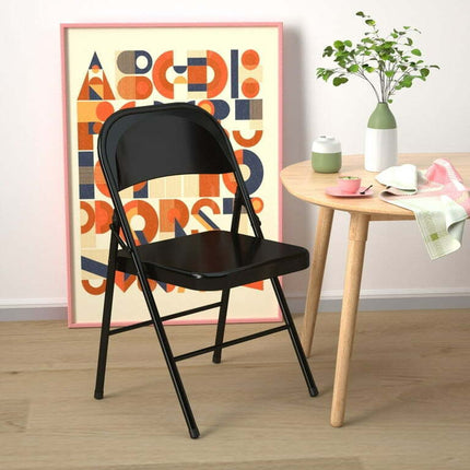 Mainstays Steel Folding Chair, Indoor,Teens and Adult, Black