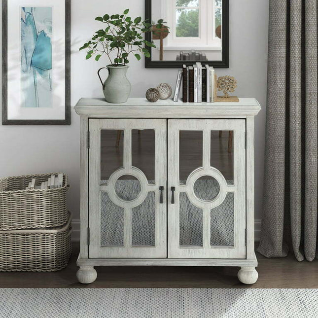 OakvillePark Newhalem Wood Storage Accent Cabinet, White