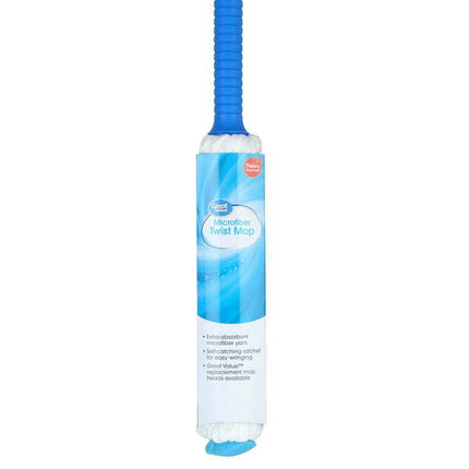 Great Value Self-Wringing Ratchet Microfiber Twist Mop With Removable Head