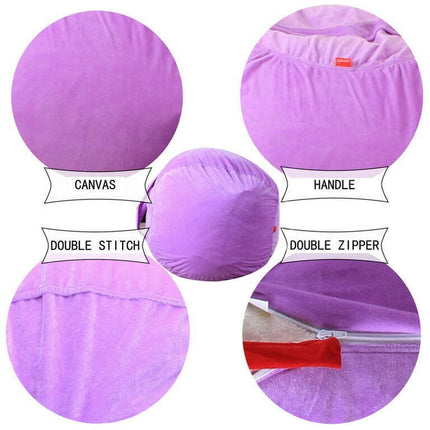 Vikakiooze Kids Stuffed Toy Storage Bean Bag Soft Pouch Stripe Fabric Chair