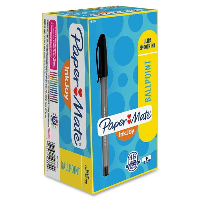 Paper MateÂ® InkJoyÂ® 100ST Ballpoint Pens, Medium Point, Black, Box of 48
