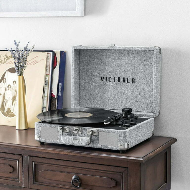 Victrola Journey+ Signature Bluetooth Suitcase Record Player- Grey