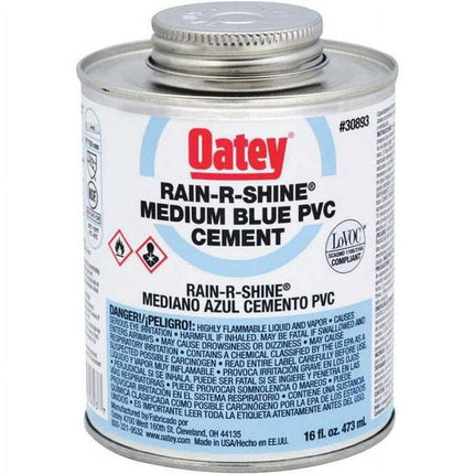 Oatey 30893 PVC Rain-R-Shine Cement, Blue, 16-Ounce