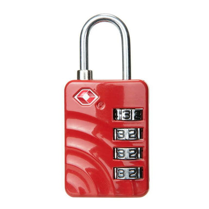 Protege 4 Dial Alloy Combination Travel Luggage Lock, TSA Approved, Red