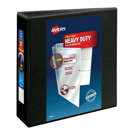 Avery Heavy Duty View Binder, Black, 3-inch, Slant Ring, One-Touch, 635 Sheets