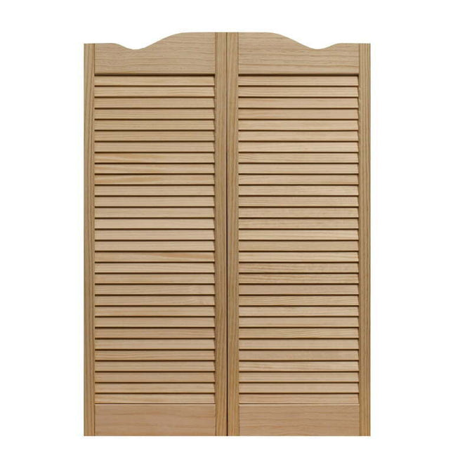 AWC Model 58 Dixieland Louvered Cafe Door 24"wide Unfinished Pine