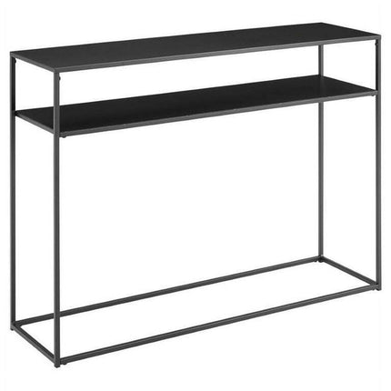 Bowery Hill Contemporary Metal Console Table in Matte Black