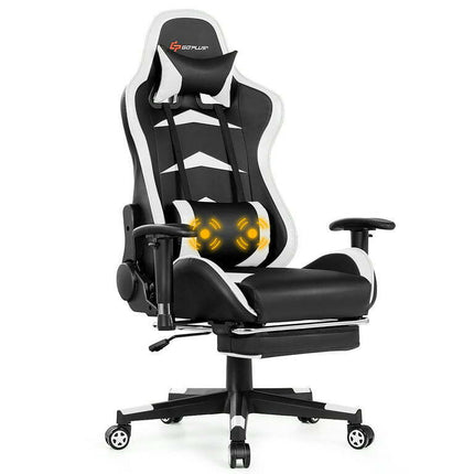 Costway Adjustable Swivel Gaming Chair, White