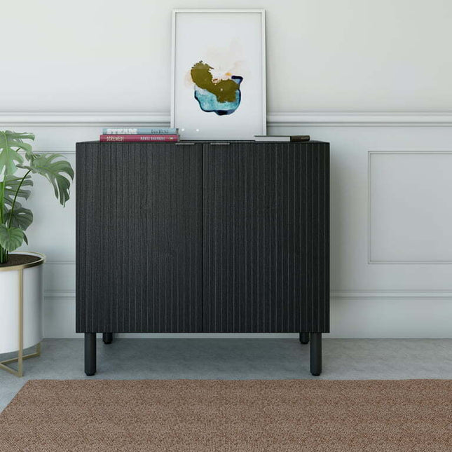 Sango Merk 2 Door Accent Cabinet, Black