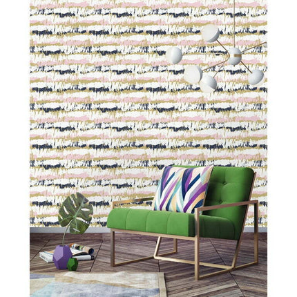 Multicolor Strips Peel and Stick Wallpaper 25"W x 125"H