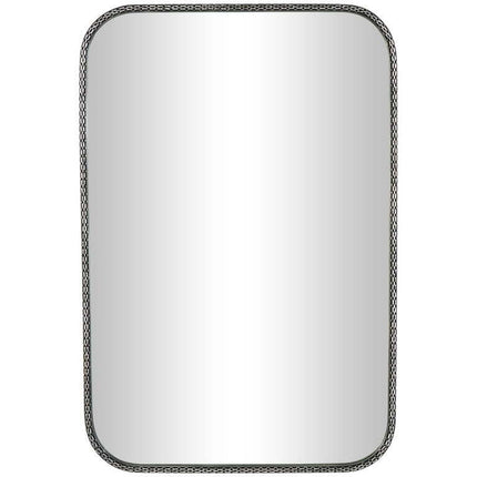 DecMode 24" x 36" Silver Wall Mirror with Double Layered Linked Chain Frame