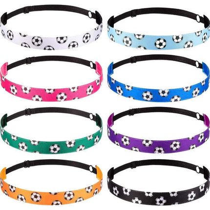8 Pack Soccer Hair Accessories Football Hairband Sport Elastic Headband for Girl