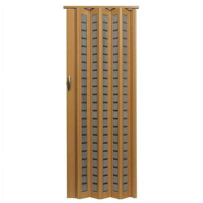 36 x 80 in. Metro Frosted Square Folding Doors, Beech
