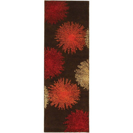 SAFAVIEH Soho Fiesta Celebration Wool Runner Rug, Brown/Multi, 2'6" x 10'