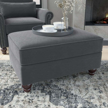 Bush Furniture Coventry Storage Ottoman in Dark Gray Microsuede